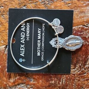 Alex And Ani Bangle Mother Mary Bracelet Silver